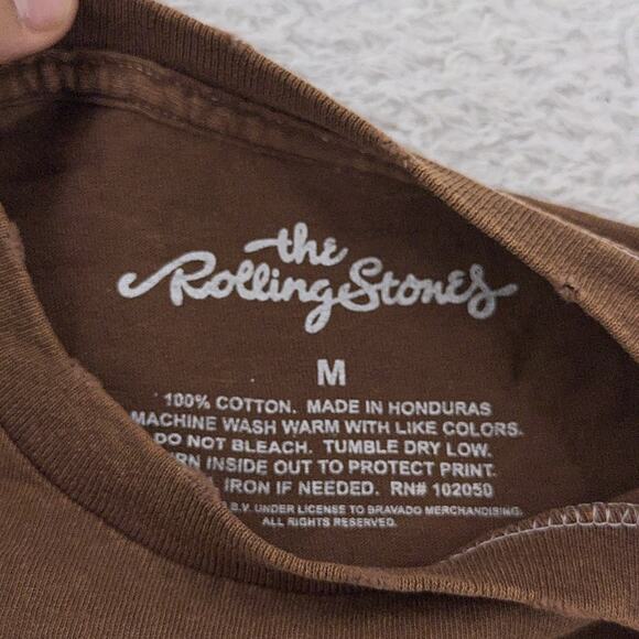Rolling Stones Shirt Mens Medium Brown Wild Horses Graphic Band Tee Rock Music - Picture 6 of 6